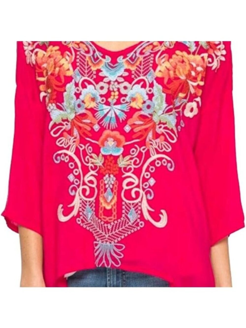 V-56. Johnny Was Blouse Pink Medium